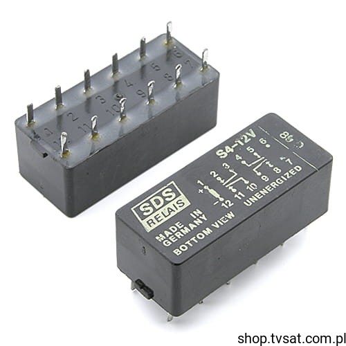 [1szt] Przekaźnik 12V 1A S4-12V [USED] THT SDS RELAYS TVSAT-SHOP