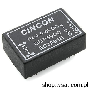 [1pc] EC3A01H DC-DC in 4.5-6 VDC out 5VDC  3 Watt THT CINCON