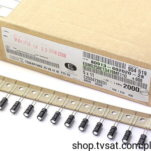 [300szt] ESMG250ETD470ME11D Electrolytic 47uF 25V RADIAL NIPPONCHEM