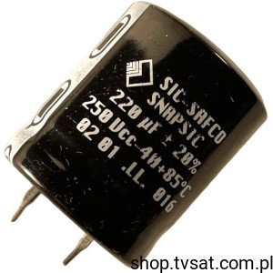 [10szt] 220UF-250V ELECTROLYTIC A-704169 ELECOS 220UF 250V SNAP SICSAFCO