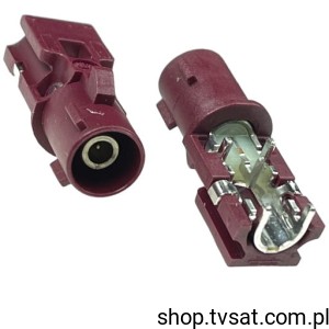 [3pcs] 4FA1-NXRP-PCB-3 FAKRA HF Straight Plug PCB Claret Violet THT AMPHENOLS