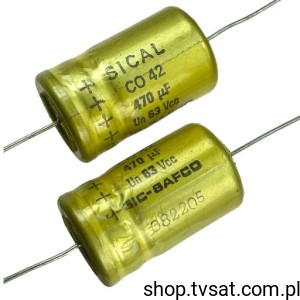 [4szt] 470UF-63V-AXIAL A749082 Sical 42 S=18x30 mm AXIAL SICSAFCO