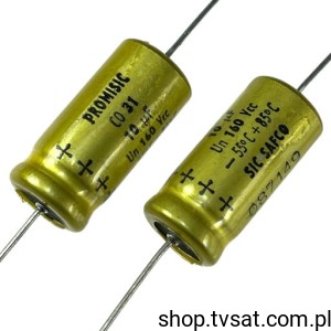 [10szt] 10UF-160V-AXIAL A711765 Promisic 31, 12x25 mm AXIAL SICSAFCO