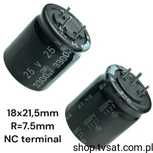[50szt] RPK-25V332MK6 Electrolytic 3300uF 25V 105'C R=7.5 NC Terminal THT ELNA