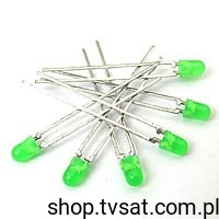 [50szt] HLMP-1790 LED 3mm Green THT RADIAL AGILENT