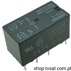 [2szt] G5V-2-DC5 Relay 5VDC 2A Rl=500 Ohm THT OMRON
