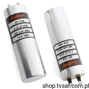 [2szt] SP1734 Cap 3.15uF 380Vca Fi=25mm H=78mm THT EUROFARAD