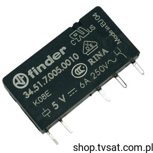 [2szt] 34.51.7.005.0010 Relay SPDT 6A 5V THT FINDER