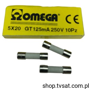 [20szt] GT520112 Fuse 0.125A 250V BT05X20 OMEGA