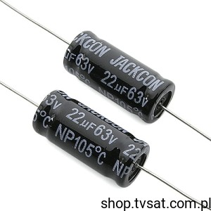[40szt] LAN220M63V1024 22uF 63V Non-Polarized 105'C AXIAL JACKCON