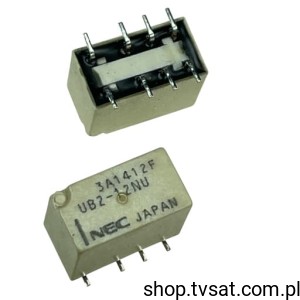 [3szt] UB2-12NU Miniature Relays DPDT NL 12VDC SMD NEC