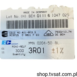 [400pcs] MMA0204-50BL-3R01-1% 3.01 Ohm 1% 50ppm 0204 SMD-0204 BCCOM
