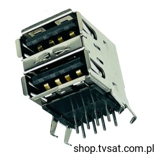 [5szt] KUSBX-AS2N-B30 Dual USB Sock 2x4 Pin THT KYCON
