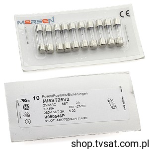 [20szt] MI5ST25V2 Fuse 2A 250V Tube TUBE MERSEN