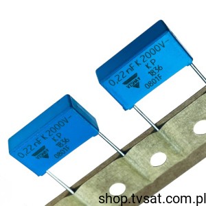 [20szt] KP1836122205W Cap. MKP 220pF 2kV 10% R=15 mm R15.0 VISHAY