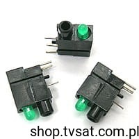 [40szt] 1816.2138 LED 3mm Green in Case THT MENTOR