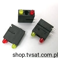 [20szt] 1882.YR LED 3mm Yellow/Red in Case THT MENTOR