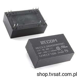 [1pc] REC3.5-2424RW/R8/C DC-DC Uin=18-36V Uo=24V 0.15A THT RECOM