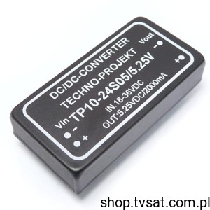 [1pc] TP10-24S05/5.25V DC-DC In=18-36V Out=5.25V 2A THT TECHNO-PRO