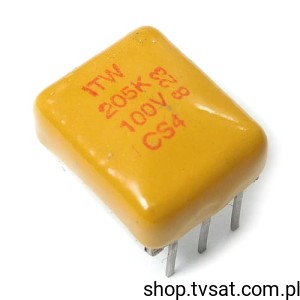 [2szt] 205K100CS4 PET CAP. 2UF 100V LOW ESR THT ITWPANCON