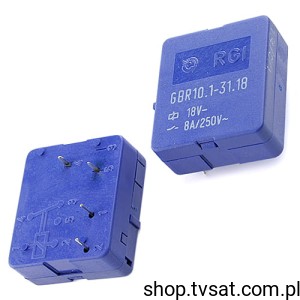 [10pcs] GBR10.1-31.18 PCB Relay 18VDC 8A R 580 Ohm NO THT VEBRELA