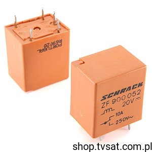[4szt] ZF900052 Relay 20VDC 10A Coil 530 Ohm THT SCHRACK