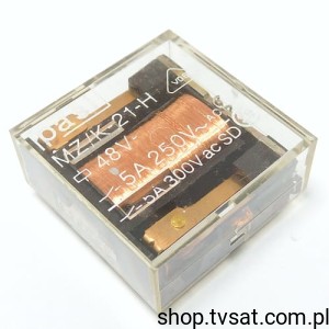[2pcs] MZ-K-21-H Relay Coil 48VDC 3,2kOhm 2 x 5A/250V~ THT PASI