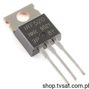 [5pcs] IRF520 N-FET Uds=100V Id=8A P=40W R=0.3 Ohm TO220 IR 