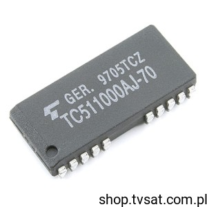 [5szt] TC511000AJ-70 1MBit DRAM Memory 70ns SMD-SOJ20 TOSHIBA