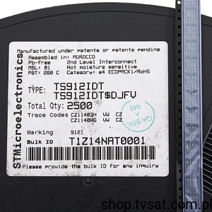 [20szt] TS912IDT R-to-R Dual OP Amplifier SMD-SO8 STM