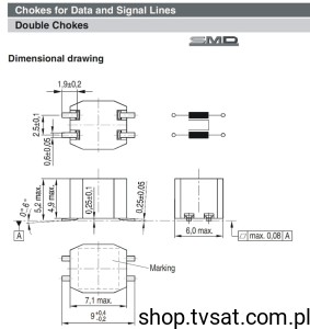 [20szt] B82790C475N240 4.7mH Double Chockes SMD S+M