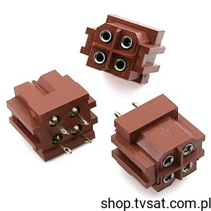 [2szt] 207496-2 2 x 2 Pin Socket THT TYCO
