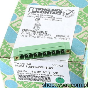 [2szt] MCV1,5-10-GF-3,81 Header Terminal Block 10 Pin THT PHOENIX