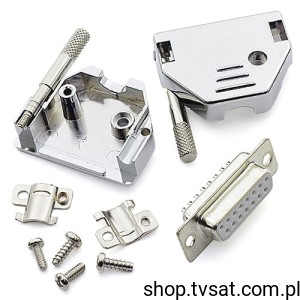 [1szt] D-SUB-DB15-COVER Socket D-SUB 15 Pin DB15 in Case BLOCK FCIELECTR