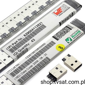 [40szt] 629004113921 USB-A Socket with Clip SMD WURTH
