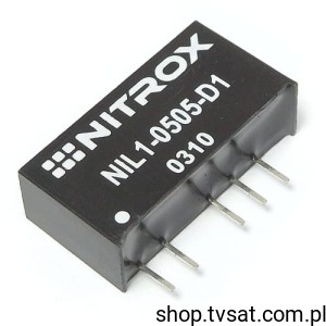 [1szt] NIL1-0505-D1 DC-DC In=5V Out=5V 1W SIL5 NITROX