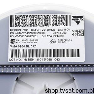 [500pcs] MMA02040Z0000ZB300 Resistor 0 Ohm Jumper 0.4W SMD-0204 VISHAY