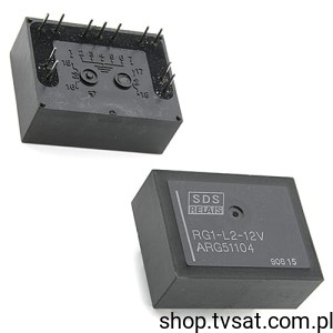[2szt] RG1-L2-12V Relay 12VDC 1A 2 Coil R=410 Ohm THT SDS