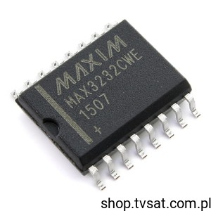 [3szt] MAX3232CWE+T RS-232 Transceiver 1Mbps SMD-SO16 MAXIM