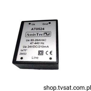 [1pc] AT0524 AC-DC Conv. In 85-264Vac Out 24Vdc 0.21A THT ASSISTEC