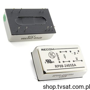 [1pc] RP08-2405SA DC/DC 8W Out 05 mA. Out 1,5A THT RECOM