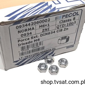 [300szt] 093442060002 NUT M6/DIN934 NUT PECOL