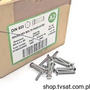 [300szt] 57390302002 M3X10/DIN933 ISO4017 SCREW INOXMARE