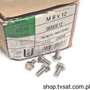[200szt] M6X12/D933-A2 M6X12/DIN933 SCREW S+P