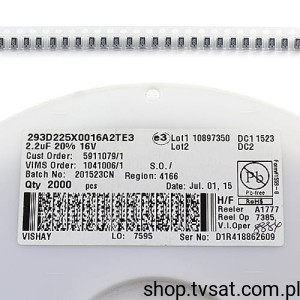 [300szt] 293D225X0016A2TE3 Tantalum 2.2uF 16V SMD-3216 VISHAY