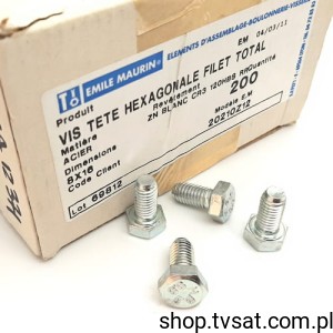 [50szt] M8X16/D933 M8x16/DIN933 RR 120HBS SCREW EMILE-MAUR