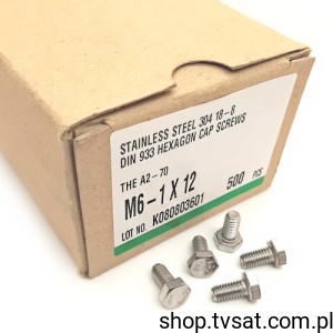 [200szt] M6-1X12 M6X12/DIN933 SCREW TONG-HEER