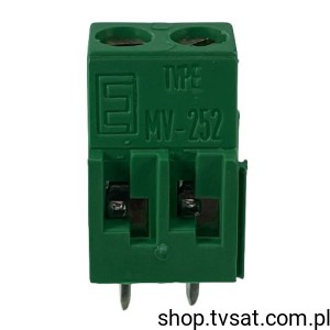 [20szt] MV252-5,08-V Terminal Block 2 Pin U=450V I=16A THT EUROCLAMP