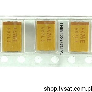 [50szt] TAJD476K025RNJ Tantalum 47uF 25V 10% SMD-D AVX