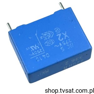 [50szt] BFC233820224 MKP338 2X2 220nF 275VAC 20% R15.0 VISHAY